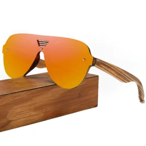 Custom Logo Fashion Wood Frame Wooden Sunglasses Polarized Lens UV Protection Patterned Leg Spring Hinge