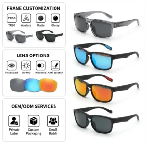 Custom Logo Luxury Trending TR90 Frame Impact Resistant Durable Orange Tinted Lens Fashion Men Women Polarized Sunglasses