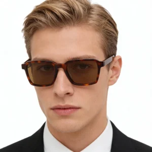 Custom Logo Men Rectangle UV400 Luxury Polarized Light Acetate Shades Sunglasses Sun Glasses