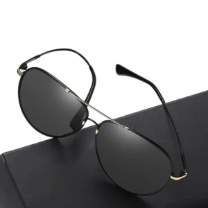 Custom Logo Mens Women Alloy Pilot Frame Driving Polarized Photochromic Discolor Lens Shades Sunglasses