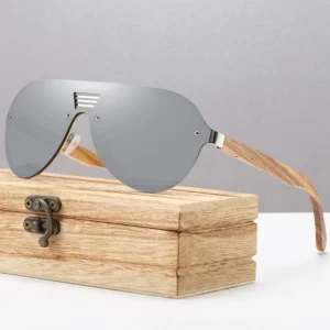 Custom Logo Natural Bamboo Sunglasses Handmade Polarized Glasses Mirror Lenses Eyewear Wooden Sunglasses