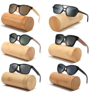 Custom Logo Natural Wood Sun Glasses Bamboo Wooden Polarized Handmade Sunglasses