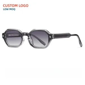 Custom Logo New Polygonal Small Frame High Quality Beach Accessories Luxury Sunglasses