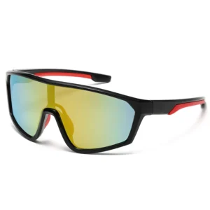 Custom Logo Outdoor Cycling Sunglasses for Kids Wind-Proof Shield UV400 Lenses PC Frame Orange Brown Red Boys