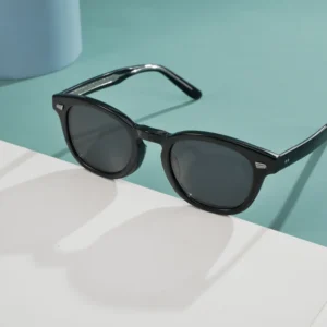 Custom Logo Oval Acetate Sunglasses Classic Vintage Sun Glasses Unisex Handmade Eyewear UV400 Protected High Quality