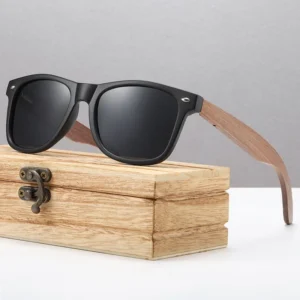 Custom Logo PC Frame Wood Polarized Sunglasses