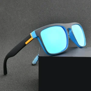 Custom Logo Polarized Driving Golf Sunglasses Men Fishing Square Frame Mirror Lens