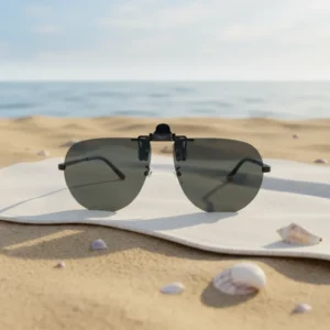 Custom Logo Polarized Sunglasses Lightweight Metal Frame UV400 Lens Comfortable Flip ups for Outdoor Activities Driving