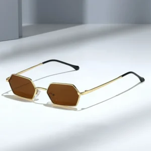 Custom Logo Rectangle Metal Frame Vintage Retro Sunglasses
