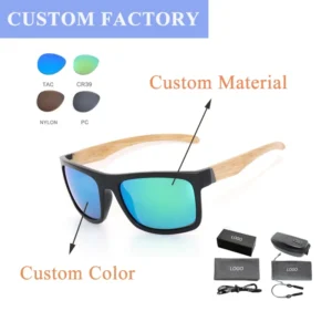 Custom Logo Rectangle TR90 Eyewear Polarized UV400 Lightweight TAC Lens Anti Glare Trendy Outdoor Glass Lens Sunglasses for Men