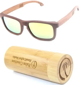 Custom Logo Retro Polarized Sunglasses for Kids and Adults Fashion Wood Bamboo Style