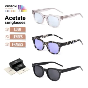 Custom Logo Shady Acetate Polarized Sunglasses Retro Cat Eye UV400 Unisex Sun Glasses for Men Women