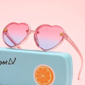 Custom Logo Sports Fashionable Kids Sunglasses Color Party Eyewear One Piece Heart Sun Glasses