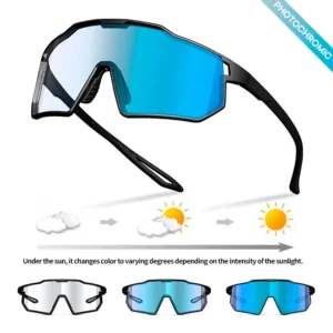 Custom Logo Sports Sunglasses Photochromic Mirror Lens Cycling Pickleball Glasses Running Fishing Goggles Outdoor Safety Eyewear