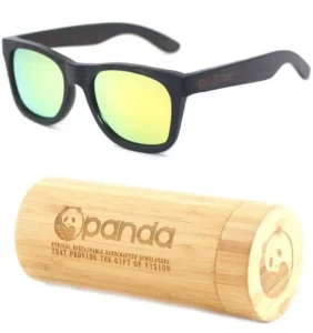 Custom Logo Square Blue Tac Lens Wood Temple Sunglasses Japanese Leisure Polarized OEM Square Blue Tac Lens Leisure Sunglasses