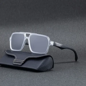 Custom Logo Square Double Bridge Polarized TAC Lens Driving UV400 Shades Sunglasses for Men