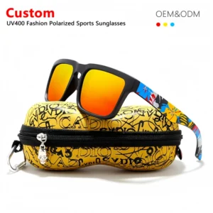 Custom Logo Sun Glasses Outdoor Fashion Unisex Pc Frame Colorful UV400 Mirrored Men Square Sport Polarized Sunglasses
