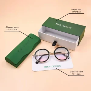 Custom Logo Sunglasses Case Packaging Set PU Leather Handmade Eyeglasses Case Set Glasses Hard Case