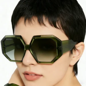 Custom Logo Sunglasses Lunettes De Soleil Luxe Hexagon Oversized Frame Sunglasses Men Acetate Premium
