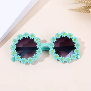 Custom Logo Support Fashionable Kids Sunglasses Design Ins Cute Girls Boys Round Frame Children’s Glasses With Uv400