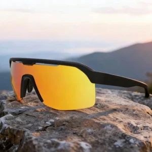 Custom Logo TR90 Full Frame Cycling Running Sports Sunglasses Outdoor Windproof UV Protection Blue Yellow Computer Lens