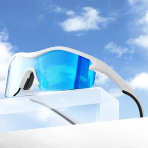 Custom Logo TR90 Semi Rimless Anti Archetism Windproof UV400 Outdoor Riding Cycling Sunglasses