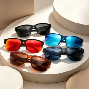 Custom Logo UV400 Men’s Sports Sun Glasses TR90 Frame Sun Glasses Polarized Lens Sunglasses for Outdoor