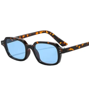 Custom Logo Vintage Men Small Frame Sun Glasses UV400 Square Rivets Sunglasses for Women