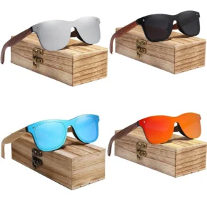 Custom Logo Wooden Bamboo Sunglasses Polarized One Piece Lens Fashion Metal Frame Spring Free Ready Ship