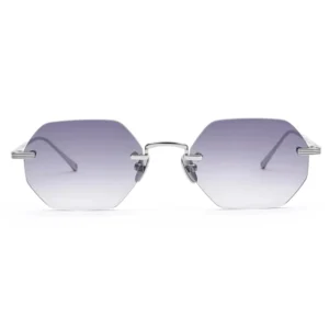 Custom Luxury Designer Unisex Sunglasses Rimless Shades Black Metal Custom Logo Classic Sun Glasses