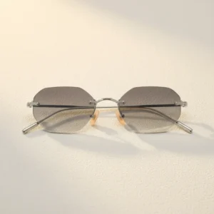 Custom Luxury Designer Unisex Sunglasses Rimless Shades Black Metal Custom Logo Stylish Classic Sun Glasses