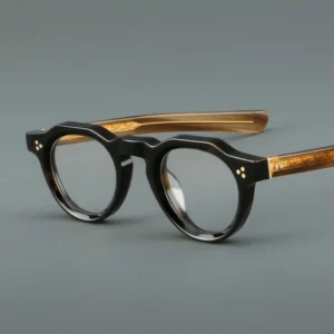 Custom Made Italy Imported Acetate Fiber Retro Plate Glasses 1051 Personality Fashion Lightweight Geometric Pattern Full Rim