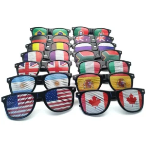 Custom National Flag Sunglasses International Football Fan Zones USA Mexico Canada UK Flags Corporate Event Giveaways Silk