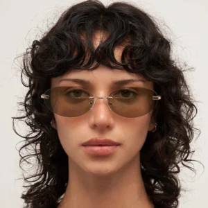 Custom ODM OEM SITIER Cool Retro Vintage Unisex Rimless Oval Sunglasses UV Protection