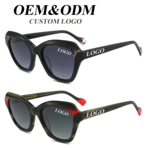 Custom Polarized Stock Polarized Sunglasses Women Retro Custom Acetate Sunglasses Manufacturer Black Sunglasses Men