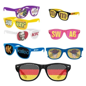 Custom Printed Plastic Frame Rubberized Logo Lenses Pinhole Glasses Pin Hole Sunglasses UV400 Promotional Sunglasses for Man