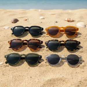 Custom Retro Round Shades Glasses Men Biodegradable Sun Glasses Women Fashion High Quality Acetate Sunglasses