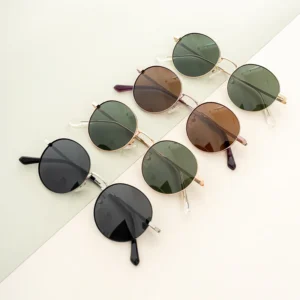 Custom Retro Round Sunglasses for Men Metal Solar Spectacles for Women
