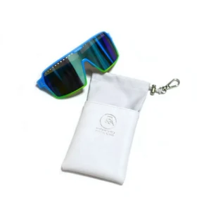 Custom Silver Logo Multi Function White PU Leather Drawstring Sunwear Eyeglasses Packing Dust Bag