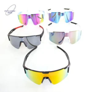 Custom Sports Eyewear Outdoor Cycling Glasses Windproof Anti UV Sunglasses Red Silver Pink Grey Lenses PC