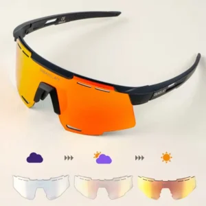 Custom Sports Sunglasses Manufacturer TR90 Semi-Rimless Frame Unisex Cycling Eyewear Photochromic Lenses
