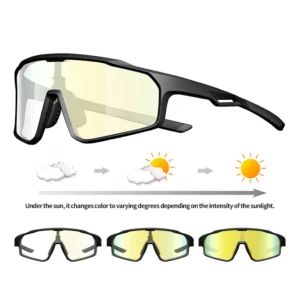 Custom Sports Sunglasses UV400 Protection Photochromic Cycling Pickleball Glasses Mirror Lenses Outdoor Safety Eyewear