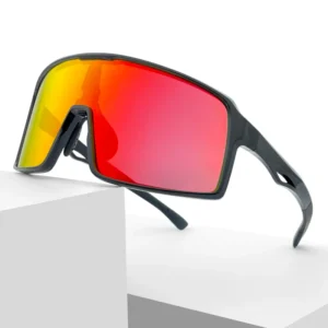 Custom UV 400 Mirror Running Outdoor Daily Used Cycling Sport Sunglasses Red Lens Glasses Cricket Sunglasses for Man Eye Wear
