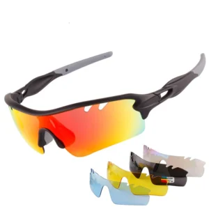 Custom UV400 High Impact Sport Sunglasses Polarized Sport Glasses with 5 Interchangeable Lenses