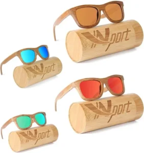 Custom Unisex Bamboo Sunglasses with Polarized Wood and Metal Lenses China Private Label Custom Logo