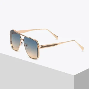 Custom Unisex Vintage Pilot Sunglasses Alloy Frame Eyewear Flat Top Double Bridges UV400 Lenses Outdoor Driving Men Women