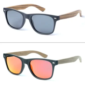 Custom With Logo Wood Temple Square Wooden Sun Glasses Shades Sunglasses for Men Women