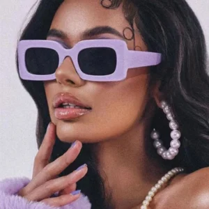 Custom logo Candy Color Rectangle Uv400 Lens Sun Glasses Small Vintage Plastic Fashion Women Men Sunglasses