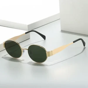 Custom logo Fashion Trendy Vintage Classic Eyeglasses Uv400 Retro Metal Frame Round Sunglasses