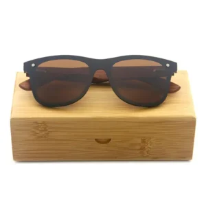 Custom logo Fashion Vintage Man UV400 Designer Bamboo Sunglasses Pc Lens Wooden Sun Glasses River